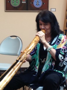 Annie Mathias plays didgeridoo