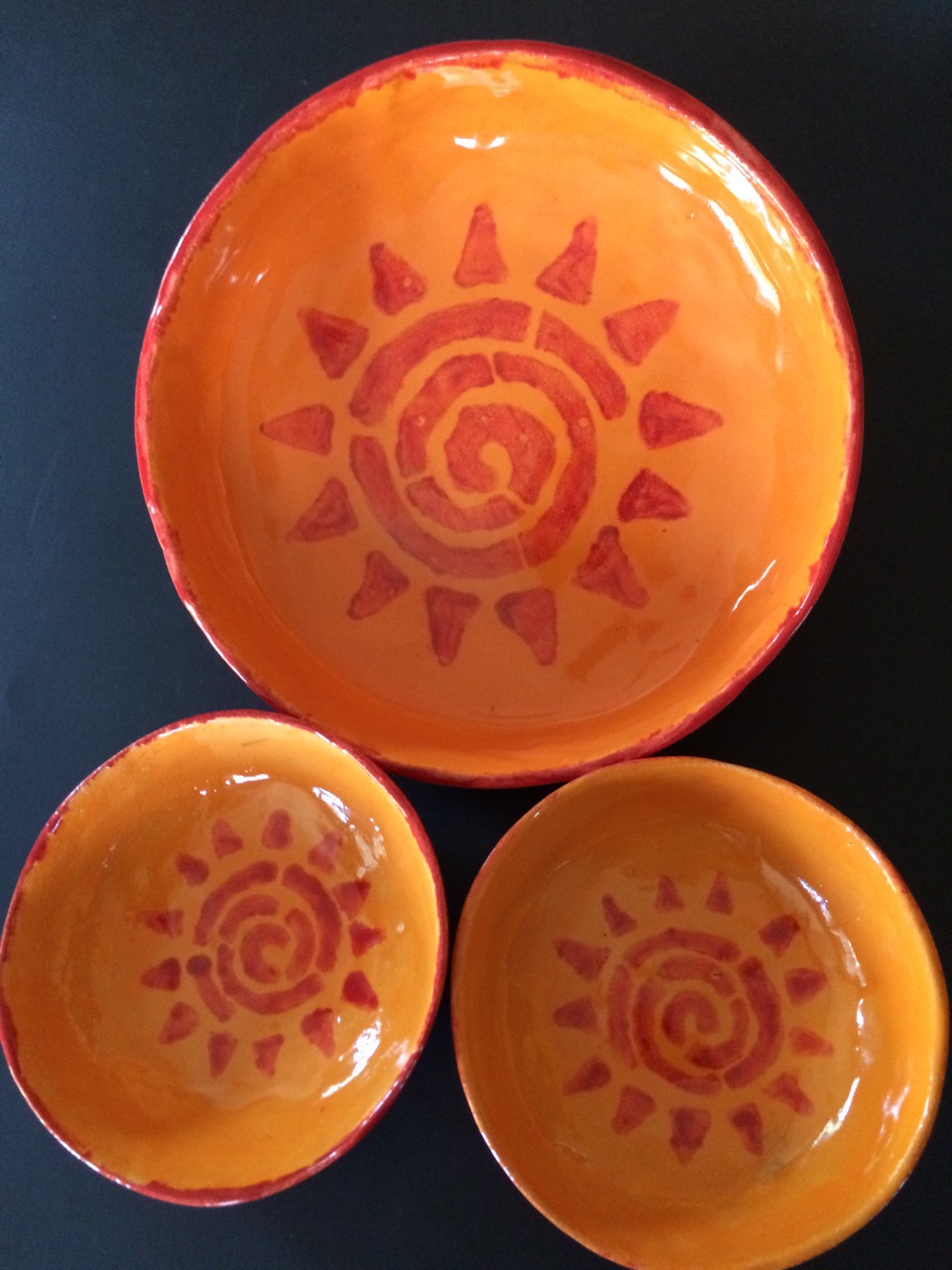 Large Sunshine Bowl with 2 Single Serving Bowls