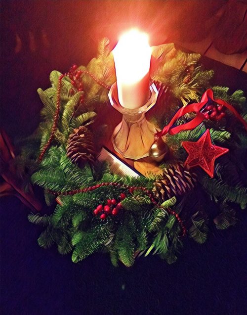 Candle in the Wreath