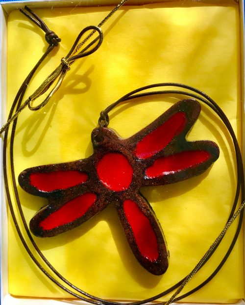 Red Ceramic Dragonfly